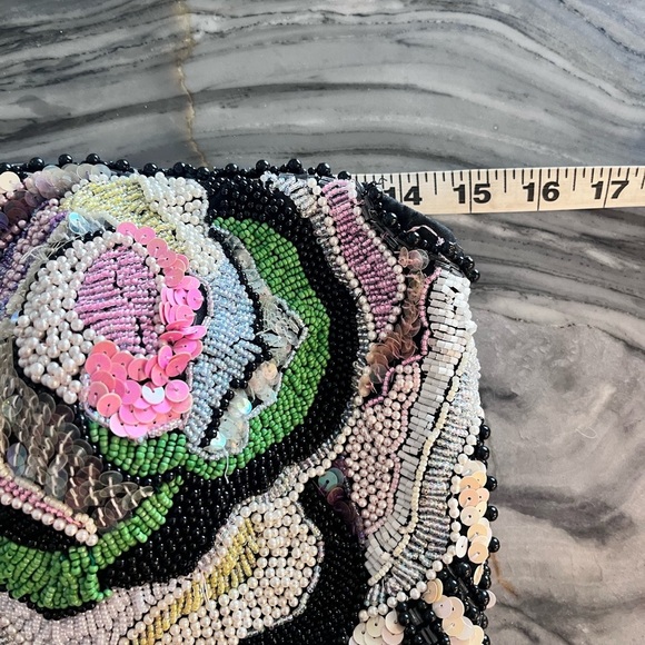 Vintage 1980s Black Bubble Hem Ruffled Boned Strapless Sequin Dress RARE XS - Picture 11 of 16